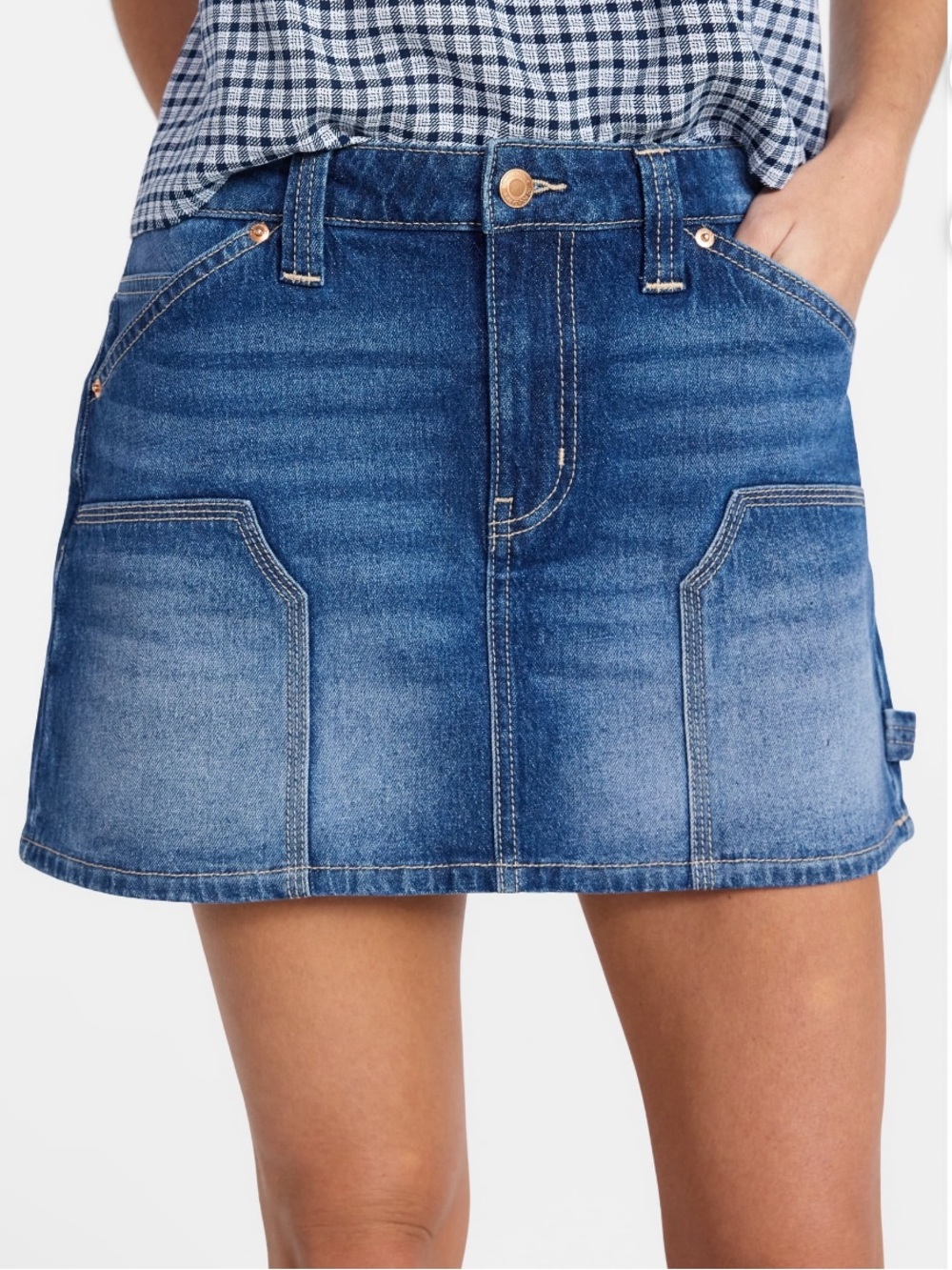 No Boundaries Denim Carpenter Micro Mini Skirt XL low rise